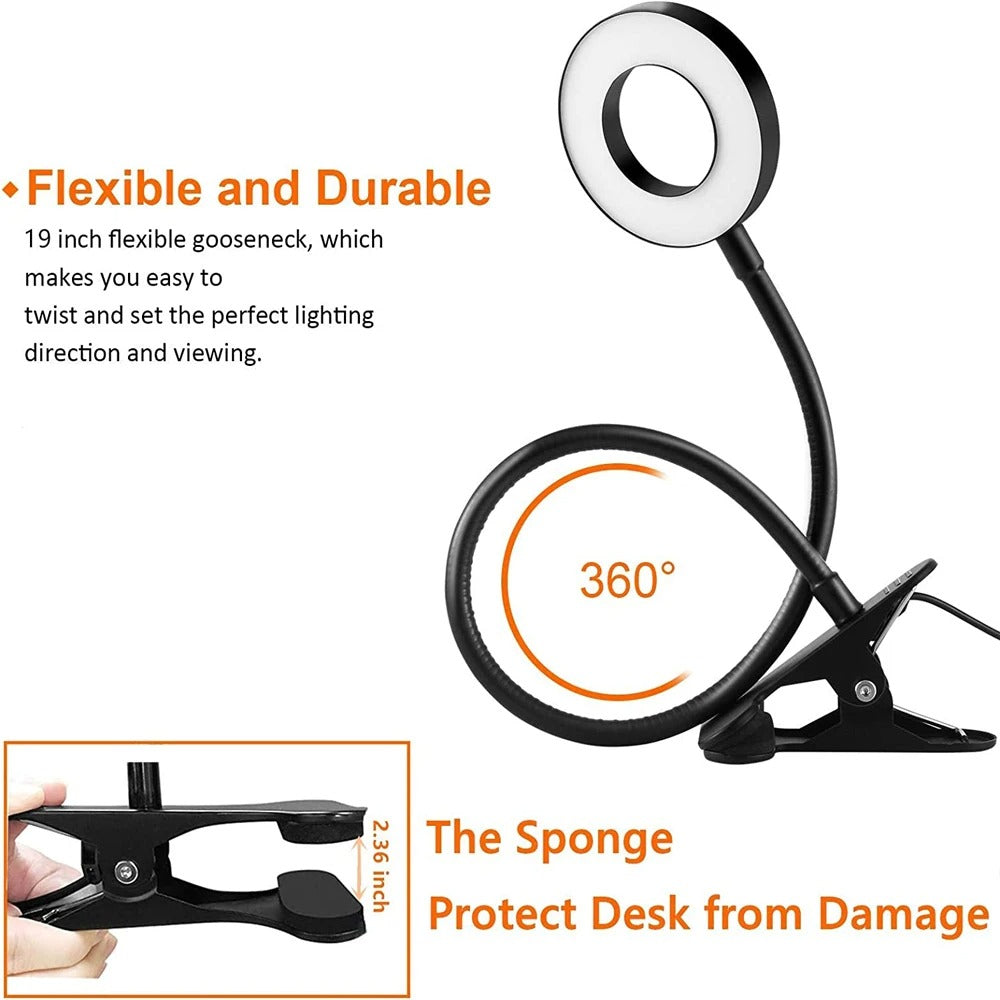 Flexible Gooseneck Clip-on Desk Lamp